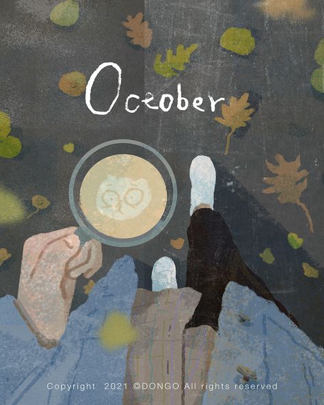 Autumn Aesthetic Art, Winter Calendar, Calendar Illustration, Calendar Aesthetic, Illustrated Calendar, October Aesthetic, Illustration Calendar, Arts Month, 2022 Calendar