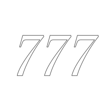 777 Tattoo Outline, 777 Tattoo Design Font, 777 Stencil, 777 Tattoo Font, 777 Tattoo Stencil, Sign Of The Times Tattoo, 777 Design, 777 Tattoo Design, 777 Tattoos