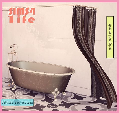 Bathtub and curtain | Sims41ife on Patreon Sims 4 Cc Bathtub Patreon, Sims 4 Bathtub Cc, Sims 4 Bathtub, Sims 4 Cc Finds, Cc Finds, Sims 4 Cc, Sims 4 Custom Content, Custom Content, Sims 4