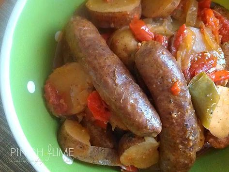 Crock Pot Italian Sausage, Potatoes Onions And Peppers, Pepper Steak Recipe Easy, Sausage With Potatoes, Crockpot Italian Sausage, Crockpot Sausage And Potatoes, Sausage And Peppers Crockpot, Chicken Peppers And Onions, Sausage Crockpot Recipes