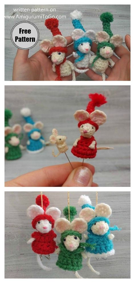 10 Free Mouse Crochet Patterns - Page 2 of 2 Crocheted Mouse, Crochet Mice, Mouse Crochet, Crochet Toys Free, Micro Crochet, Dishcloth Knitting Patterns, Crochet Dolls Free Patterns, Crochet Mouse, Crochet Christmas Decorations