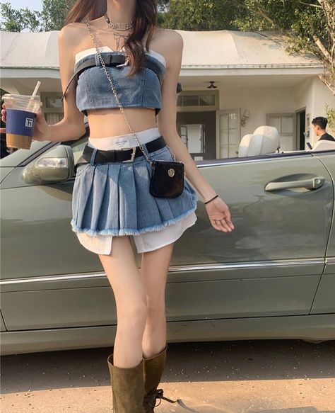 Denim Concert Outfit, Lany Concert, Kpop Concert Outfit, Style Korea, Artist Outfit, Korean Girl Fashion, Themed Outfits, Refashion Clothes, Kpop Outfits