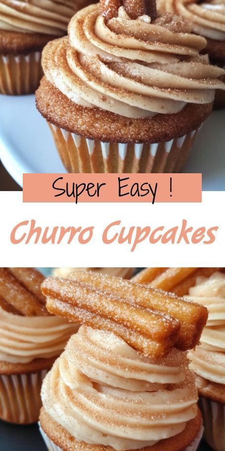 Churro Cupcakes with Cinnamon Cream Cheese Frosting | Delightful churro-inspired cupcakes topped with creamy cinnamon frosting. Perfect for any dessert table! #ChurroCupcakes #SweetTreats #BakingLovers #CinnamonFrosting #CupcakeLove Cinnamon Churro Cupcakes, Churro Cupcakes With Box Cake, Mexican Cupcakes Ideas, Concha Cupcakes Recipe, Mexican Cupcakes, Churro Dessert, Churro Cake, Churro Cupcakes, Cinnamon Frosting