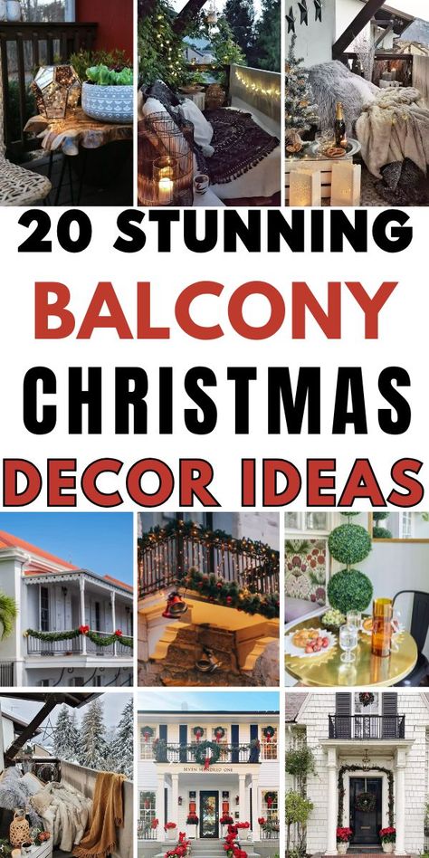 Transform your outdoor space with these Christmas balcony decorating ideas! From apartment-friendly accents to light displays and cozy small balcony decor, these tips bring festive charm to your home. Perfect for creating a magical holiday atmosphere, even in limited space! 🌟🎁 #ChristmasBalconyDecor #OutdoorHolidayIdeas #ApartmentDecor Outdoor Balcony Christmas Decor, Christmas Balcony Decorations, Christmas Balcony Decor, Christmas Balcony Ideas, Christmas Balcony, Balcony Decorating Ideas, Small Apartment Balcony Ideas, Magical Winter, Christmas Atmosphere