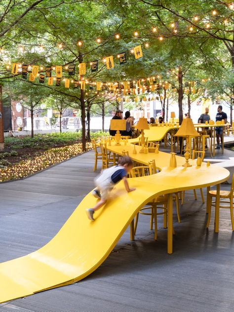 Gallery of TULIP – Your place at the table / ADHOC architectes - 7 Public Space Design Architecture, Library Magic, Penguin Island, Public Space Design, Desain Lanskap, Conveyor Belt, Urban Furniture, Artistic Installation, Street Furniture