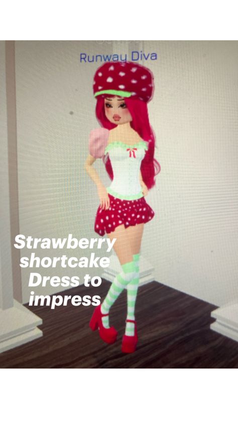 Dress to impress strawberry shortcake Roblox Dti Strawberry Shortcake, Strawberry Shortcake Dress To Impress, Starberry Shortcake, Strawberry Shortcake Dress, Family Reunion Themes, Bloxburg Clothes, Dress To Impress Outfits, Outfits Roblox, Dti Hacks