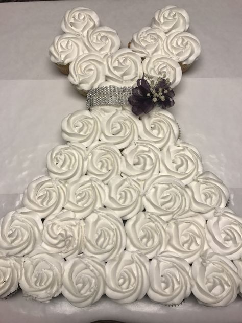 Wedding Dress Cupcakes Bridal Shower Cupcake Cake, Cupcakes For Bridal Shower Ideas, Bridal Shower Cakes And Cupcakes, Bridal Cupcakes Ideas, Cake Out Of Cupcakes, Bridal Shower Cupcake Ideas, Cupcake Dress Cake, Wedding Dress Cupcake Cake, Wedding Dress Template