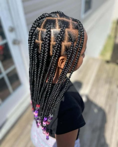 Box Braids Hairstyles For Black Kids, Latest Hair Braids For Kids, Cute Braids For Kids Black, Knotless Braids Hairstyles For Kids, Braids For Girls Hair, Toddler Box Braids For Kids, Toddler Hairstyles Girl Braids, Braided Hairstyles For Black Hair Kids, Braiding Hairstyles For Black Girls Kids