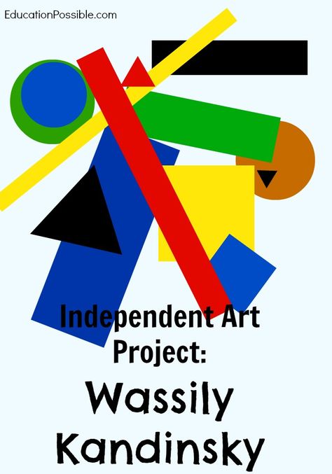 Sometimes I give my kids independent projects to encourage their growing self-sufficiency, like this art study on Wassily Kandinsky. @EducationPossible Kandinsky For Kids, Kandinsky Art, Art Projects For Teens, Teen Art, Kids Art Class, Learning Projects, Art Study, Homeschool Art, Kindergarten Art