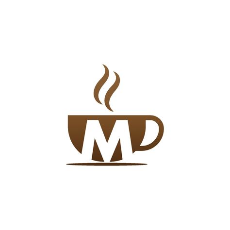 Coffee cup icon design letter M logo Mb Logo, Coffee Cup Icon, Coffee Shop Logo Design, M Cafe, Letter M Logo, Typographic Logo Design, Cup Logo, Coffee Shop Logo, M Logo