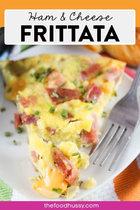 Ham Frittata, Fritata Recipe, Frittata Recipes Breakfast, Best Pork Recipe, Holiday Leftovers, Chicken Ham, Savory Cheese, Cheese Frittata, Colby Jack