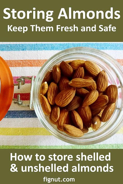 Storing Almonds at Home - Shelled or Unshelled - FigNut What To Do With Whole Almonds, Nuts Storage, Nut Store, Different Nuts, Soaked Almonds, Vegetable Crates, Raw Nuts, Almond Nut, Nut Recipes