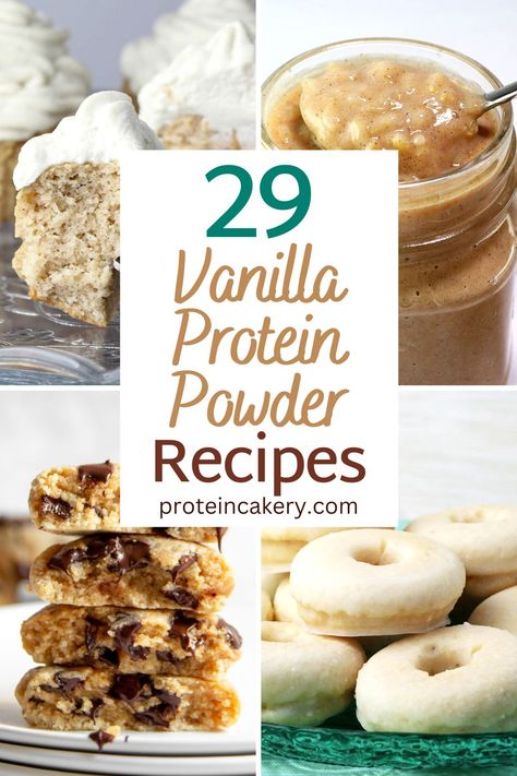 Vanilla Protein Powder Recipes, Protein Powder Desserts, Desserts Vanilla, Vegan Protein Cookies, Healthiest Protein Powder, Protein Cupcakes, Protein Cheesecake, Protein Baking, High Protein Desserts