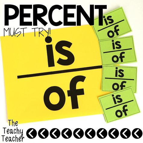 Percent Proportion Anchor Chart, Teaching Percentages, Teaching Percents, Percent Proportion, Junior High Math, Percentages Math, Math Helper, Happy Classroom, Seventh Grade Math