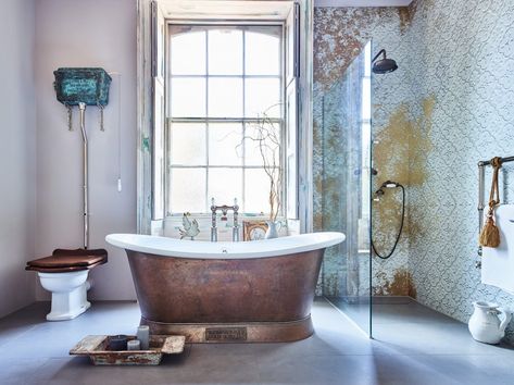 Cosy Bathroom, Victorian Bath, Copper Bath, Serene Bathroom, Timeless Bathroom, Victorian Bathroom, Plumbing Bathroom, Free Standing Bath, Beautiful Bathrooms