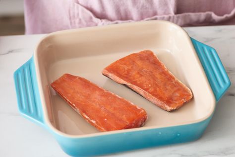 How To Cook Frozen Salmon in the Oven: gallery image 1 Salmon In Oven, Cook Frozen Salmon, Salmon In The Oven, Cook Salmon, Frozen Salmon, Salmon Steak, Baked Salmon Recipes, Easy Baked Salmon, Cooking Salmon