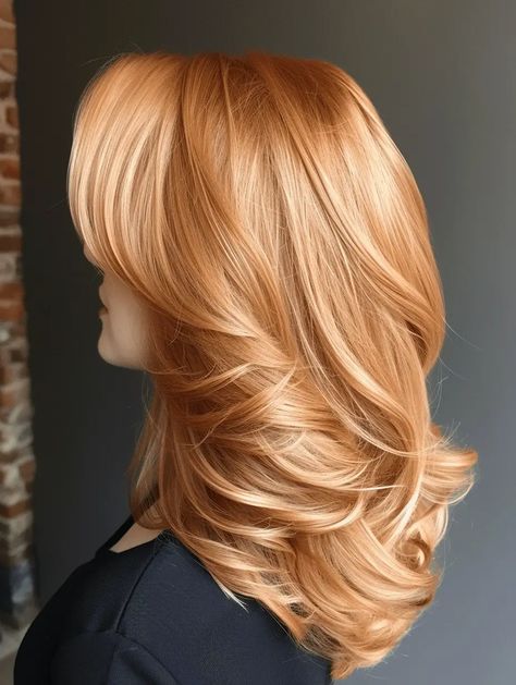 Strawberry Blond Hairstyles, Layered Strawberry Blonde Hair, Long Layered Hair Strawberry Blonde, Blonde Ginger Hair, Short Strawberry Blonde Hair, Blonde With A Hint Of Strawberry, Spring Red Hair, Strawberry Blonde Hair 2024, Spring Red Hair Color