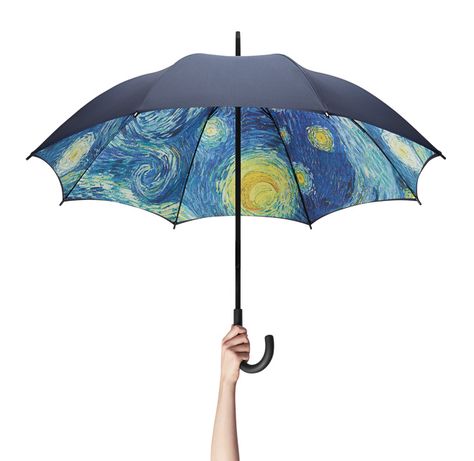 Image from Fashionsnap.com Umbrella Art, The Starry Night, Umbrella Designs, Under My Umbrella, Gloomy Day, Folding Umbrella, Museum Of Modern Art, Outdoor Accessories, Vincent Van Gogh