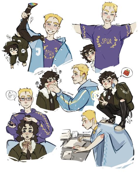 Soia on Twitter: "I live for them interacting, Jason and Nicos are best bros sigh #pjotwt #PercyJackson #PercyJacksonfanart (Details in the answer 👇) sketches made to fight off art block sigh so it’s messy https://t.co/ijtERTrsPY" / Twitter Jason And Nico, Sketches Procreate, Nico And Jason, Chaotic Duo, Jason And Percy, Percy Jackson Serie, Percy And Nico, Percy Jackson Comics, Percy Jackson Ships