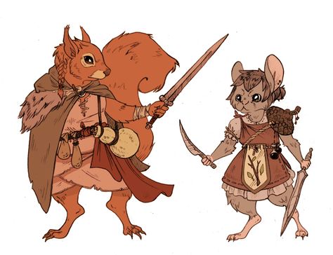 squirrel dad by LittleThermal Warrior Squirrel, Anthro Squirrel, Squirrel Warrior, Douglas Squirrel, Ranger Dnd, Mouse Pictures, Chara Design, Green Characters, Vox Machina