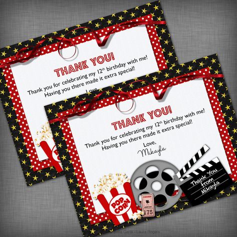 Movie Night Invitations, Movie Night Birthday Party, Bollywood Theme, Movie Themed Party, Movie Birthday, Movie Themes, Movie Party, 12th Birthday, Vintage Marketplace