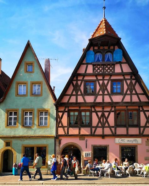 Cezara 📸🌍 on Instagram: “Bavarian architecture 🏘️ . . . . . . . . . #germany #rothenburgobdertauber #germantown #bavaria #houses #architecture #photography #travel…” Bavarian Aesthetic, Bavarian Architecture, Bavarian House, Ornate Architecture, Architecture Germany, Architecture References, Rothenburg Germany, Vintage Floor Plans, Colorful Architecture