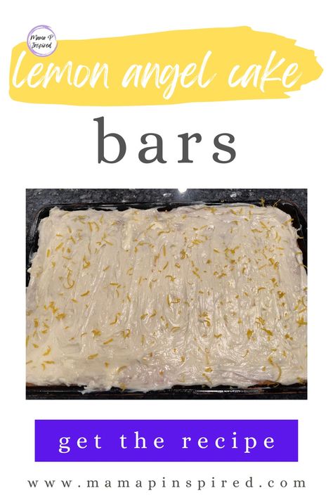 Lemon Angel Cake Bars, Coconut Angel Food Cake, Lemon And Coconut, Lemon Pie Filling, Angel Food Cake Mix Recipes, Cake Base, Dessert Bar Recipe, Cake Mixture, Delectable Desserts