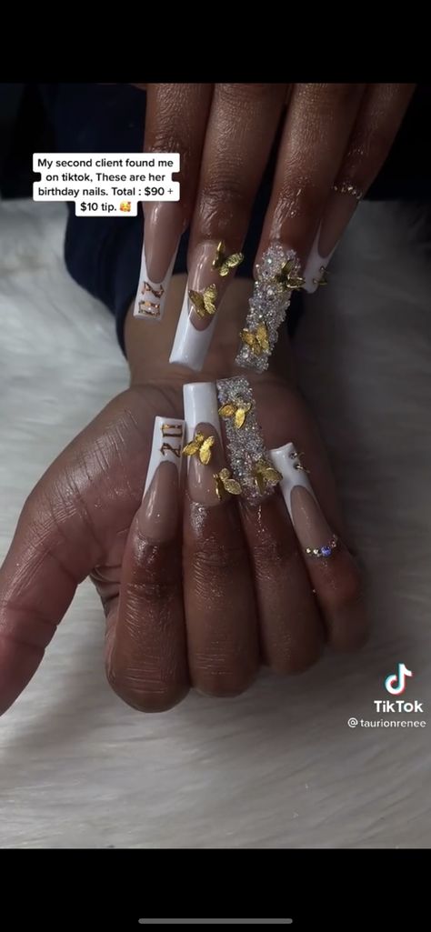 Capricorn Birthday Nails Designs, 2024 Graduation Nails, Birthday Nails 19 Year Old, Birthday Nails With Age, Baddie Birthday Nails Sagittarius, Capricorn Nail Ideas, Libra Birthday Acrylic Nails, Virgo Nail Ideas, Scorpio Birthday Nails Acrylic