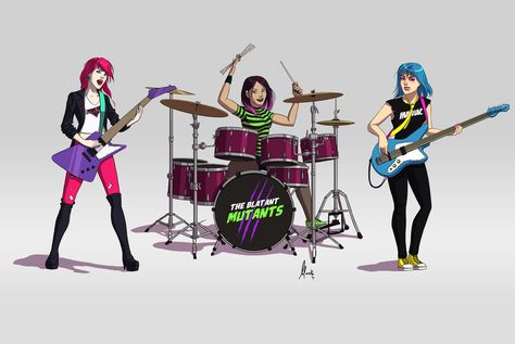 The Blatant Mutants Rock Band by Mauricio-Morali.deviantart.com on @DeviantArt #2dart #illustration #music #characterdesign #art #rockbands Drums Art, Music Poster Design, Face Photography, Drawing Expressions, Music Artwork, Human Poses, Guitar Art, Dance Art, Art Poses