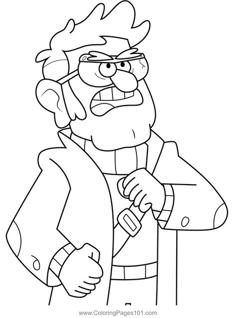 Stanford Pines Gravity Falls Coloring Page Gravity Falls Drawings, Gravity Falls Coloring Pages, Gravity Falls Characters, Stanley Pines, Stanford Pines, Simpsons Drawings, Gravity Falls Dipper, Fall Drawings, Desenhos Gravity Falls