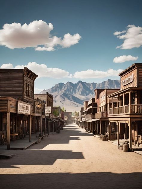 Western Town Drawing, Old Western Buildings, Old Western Towns Wild West, Wild Western Aesthetic, American Cowboy Aesthetic, Western Town Buildings, Western Town Aesthetic, Old Wild West Aesthetic, Cowboy Asthetic Picture