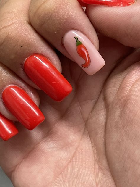 Hot Pepper Nails, Red Hot Chili Peppers Nail Art, Chilli Nails Design, Chili Nail Art, Chili Pepper Nail Art, Red Hot Chili Peppers Nails, Chilli Nail Art, Chili Pepper Nails, Pepper Nail Art