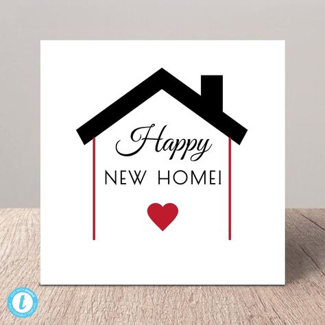 Diy New Home Cards Ideas, Congrats New Home, Housewarming Cards, Congrats On Your New Home, Housewarming Card, Home Card, New Home Cards, Place Card Template, Happy Home