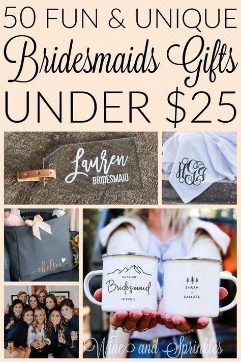 Unique Bridesmaid Gifts, Bridesmaid Gifts From Bride, Diy Bridesmaid Gifts, Bridesmaid Proposal Diy, Best Bridesmaid Gifts, Bridesmaid Diy, Bridesmaid Gifts Unique, Bridesmaid Proposals, Gifts Under 25