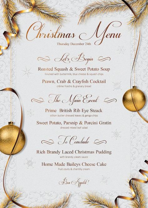 Free sample christmas menu template free posters design for photoshop christmas menu template doc. Christmas menu template, The majority of people don't realize just how much work and thought goes into planning a menu for a brand new restaurant or r... Christmas Menu Design Templates, Christmas Main Course, Flyer Templates Design, Brandy Cream Sauce, Christmas Menu Design, Photoshop Christmas, Christmas Menu Template, Christmas Menus, Christmas Diner