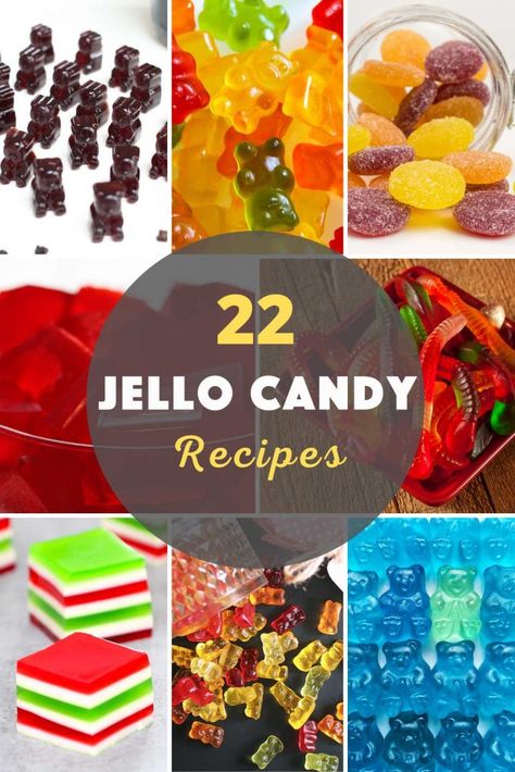 The best Jello Candy recipes all in one place! Here are 22 easy and delicious Jello Gummies Recipe, Candy Mold Recipes, Jello Gigglers, Jello Candy Melts, Jello Candy Recipe, Jello Fruit Snacks, Jello Gummy Bears, Jello Gummies, Candy Molds Recipes