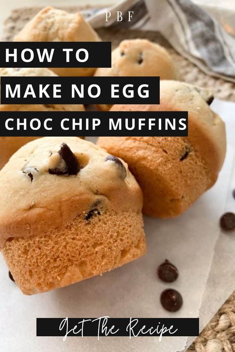 Chocolate Chip Muffins No Eggs, No Egg Muffins, Bisquick Chocolate Chip Muffins, Choc Chip Muffins Recipe, Eggless Chocolate Chip Muffins, Folk Recipes, Vegan Chocolate Chip Muffins, Choc Chip Muffins, Mini Chocolate Chip Muffins