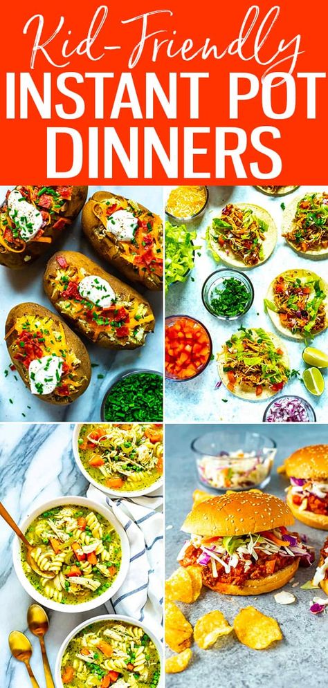 These are the Best Kid-Friendly Instant Pot Dinners! They're perfect for busy weeknights when you want a healthy dinner on the table fast. #kidfriendly #weeknightdinners Easy Weeknight Instant Pot Dinners, Instant Pot Toddler Recipes, Instant Pot Dump Meals Healthy, Insta Pot Healthy Recipes, Instant Pot Hotel Room Meals, Kid Friendly Instapot Recipes, Instant Pot Weeknight Dinners, Instant Pot Meals Families, Instant Pot Recipes Kid Friendly