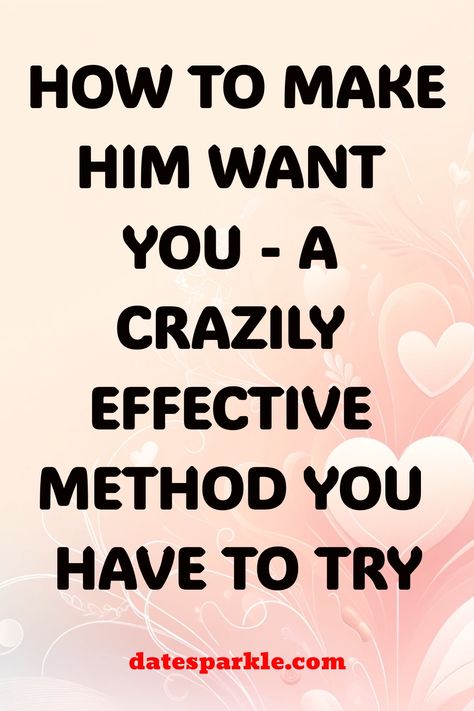 Looking to up your game in the dating department? Learn how to make him want you with these simple yet effective tips! Whether it's through witty conversation or a killer sense of style, we've got you covered. Say goodbye to chasing after him and instead, have him chasing after you. Get ready to feel confident, empowered, and irresistible. Who says you can't play a little hard to get? Let's make him go crazy for you in the best way possible! Make Him Chase You, Get A Girlfriend, Get A Boyfriend, Crave You, Why Do Men, Feeling Appreciated, Dating World, Getting Him Back, Go Crazy