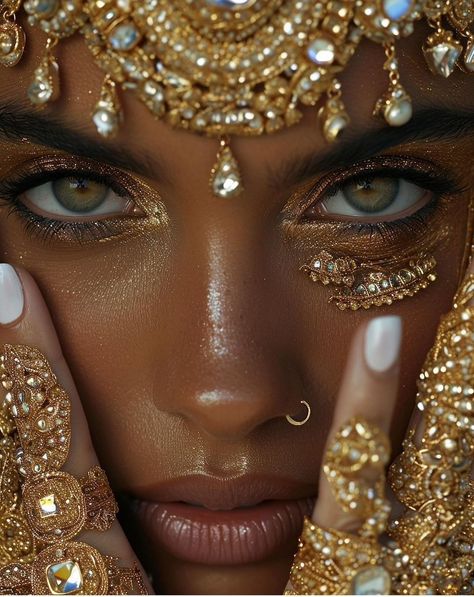 Greek Goddess Makeup, Egypt Makeup, Ancient Egypt Aesthetic, Goddess Makeup, Fire Goddess, Arabian Women, Golden Goddess, Gold Makeup, Foto Poses