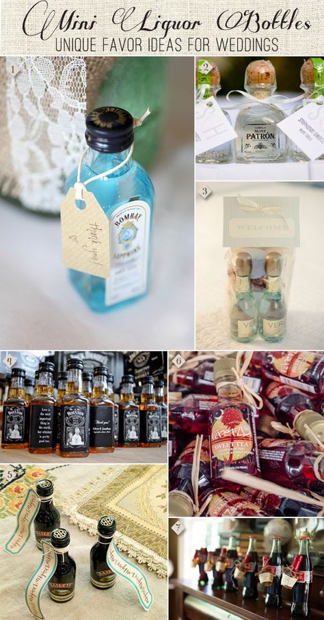 Mini Liquor Bottles as Wedding Favors: From Bubbly to Bourbon to Bailey’s #weddingfavors #liquorfavors Wedding Favor Alcohol, Liquor Party Favors, Alcohol Wedding Favors, Mini Alcohol Bottles, Wedding Bottle Opener Favors, Daughter Wedding Gifts, Mini Liquor Bottles, Wedding Presents, Candy Wedding Favors