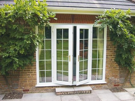 Modern Design UPVC Windows Bangalore | Modern Design UPVC Windows Bangalore Aluminium French Doors, White French Doors, Upvc French Doors, French Doors Exterior, Security Doors, French Doors Patio, Door Inspiration, French Windows, Upvc Windows