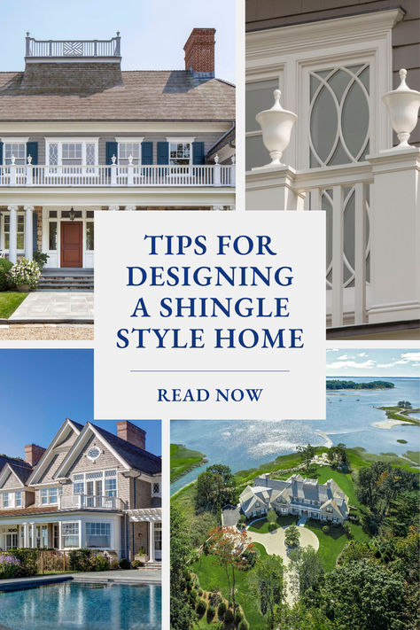 Discover key tips for designing a Shingle Style residence that artfully captures the distinctive charm of this architectural masterpiece. Homes On Stilts, Shingle Style Architecture, Inspirational Homes, Nantucket Cottage, House Shutters, Nantucket Style, Shingle Style Homes, Shingle Exterior, Single Story Homes