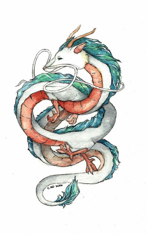 Chinese Dragon Watercolor, Katsuya Kondo, Ghibli Nursery, Dragon Watercolor, Ip Design, Chinese Dragon Art, Watercolour Paint, Colourful Art, Mythical Creatures Art