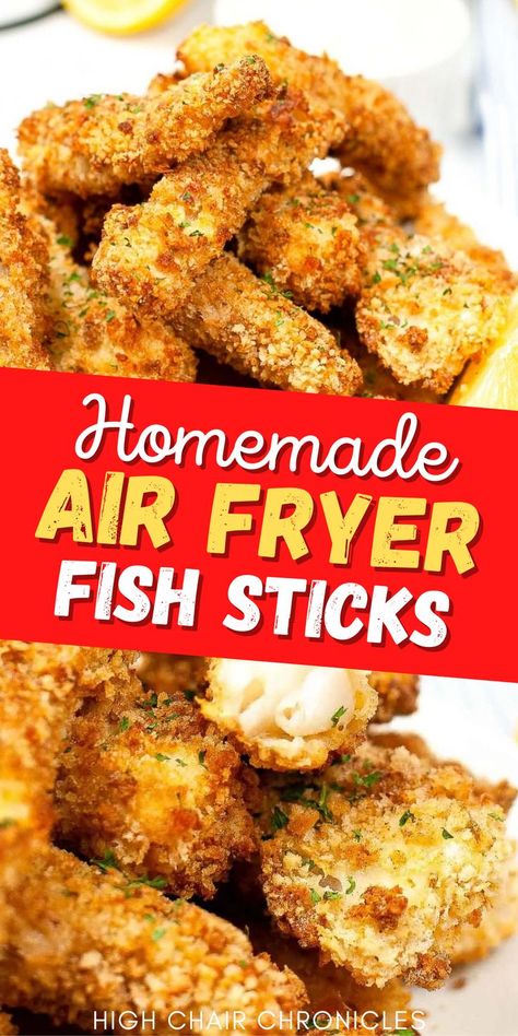 Here's how to make quick and healthy, homemade air fryer fish sticks! These light and crispy fish sticks are one of the best kid-friendly dinners or an easy lunch, and great for picky eaters too! Air Fryer Fish Sticks, Gluten Free Fish And Chips, Homemade Fish Sticks, Cod Filets, Air Fried Fish, Air Fryer Fish Recipes, Air Fryer Fish, Snack For Kids, Fish Finger