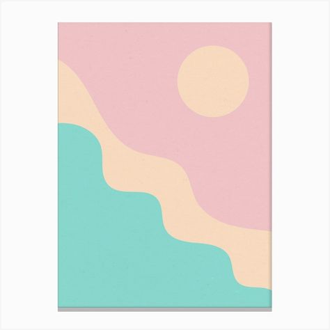 Beach Days Canvas Print by Kim Hubball Studio - Fy Easy Fun Painting Ideas On Canvas, Fun Painting Ideas On Canvas Simple, Preppy Things To Paint, Canvas Painting Patterns, Preppy Paintings, Cute Easy Paintings, Small Canvas Paintings, Simple Canvas Paintings, Canvas Painting Tutorials