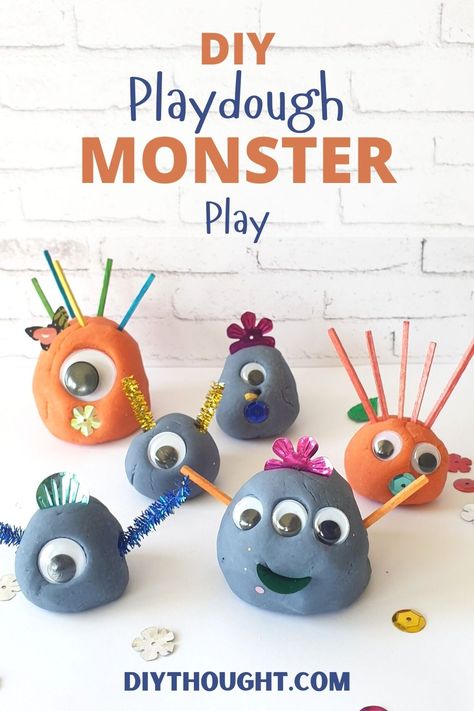 Playdoh Ideas, Easy Playdough, Monster Printable, Play Doh Activities, Clay Activity, Diy Playdough, Monster Activities, Diy Monsters, Halloween Class Party