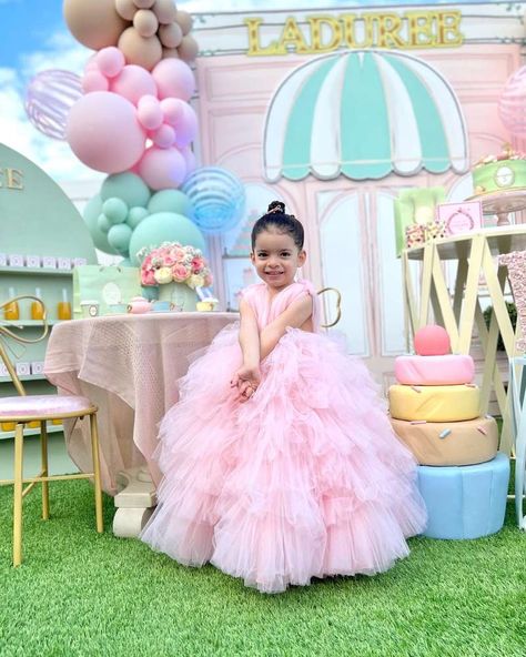 Elizabeth’s 3rd birthday | CatchMyParty.com Laduree Party Theme Birthday, Laduree Photoshoot, Laduree Theme Party, Parisian 1st Birthday Party, Laduree Party, Parisian Patisserie, Parisian Party Theme, Most Expensive Dress, Mother Daughter Dresses Matching