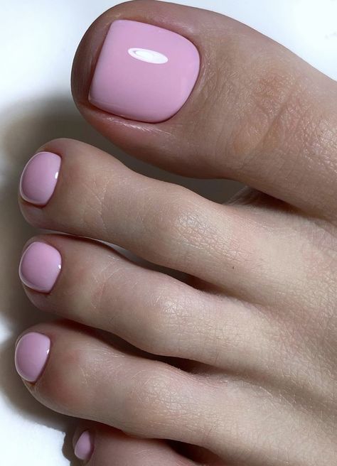 Baby Pink Toes Pedicure, Toe Nail Colors 2024, Round Toe Nails, Pedicure Colors Spring 2024, Baby Pink Toes, Light Pink Pedicure, Light Pink Toes, Light Pink Toe Nails, Spring Toenail Colors