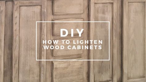 DIY Bathroom Cabinets: How to Lighten Wood Cabinets – the dotted bow Lighten Wood Cabinets, Restaining Cabinets, Diy Bathroom Cabinets, Restaining Kitchen Cabinets, Restaining Wood Furniture, Dark Stained Cabinets, Natural Wood Kitchen Cabinets, Dark Wood Kitchen Cabinets, Wood Bathroom Cabinets